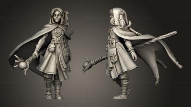 Military figurines TITANS Human Female Druid 3d model