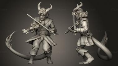 Military figurines TITANS Tiefling Bard Male 3d model