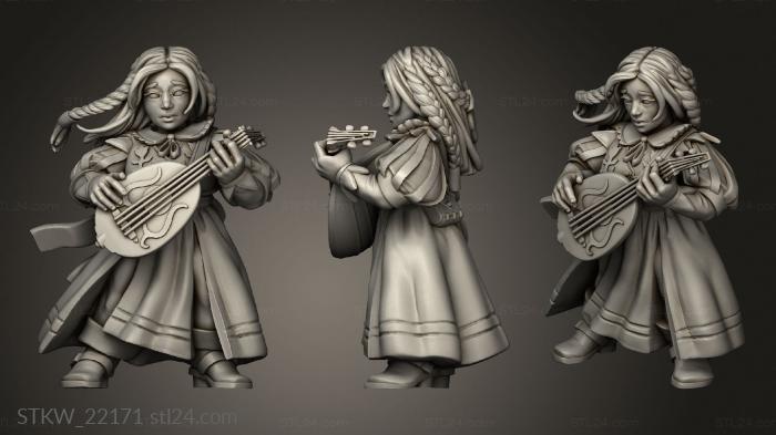 Military figurines (TITANS Dwarf Bard, STKW_22171) 3D models for cnc