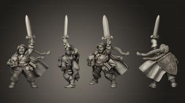 Military figurines TITANS Dwarf Female Paladin 3d model