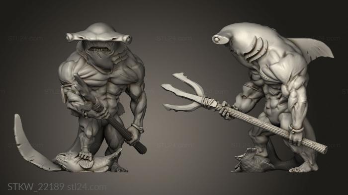 Military figurines (Titans Merfolks Sharkman, STKW_22189) 3D models for cnc