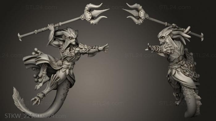 Military figurines (Titans Merfolks Warrior Atlantan, STKW_22190) 3D models for cnc