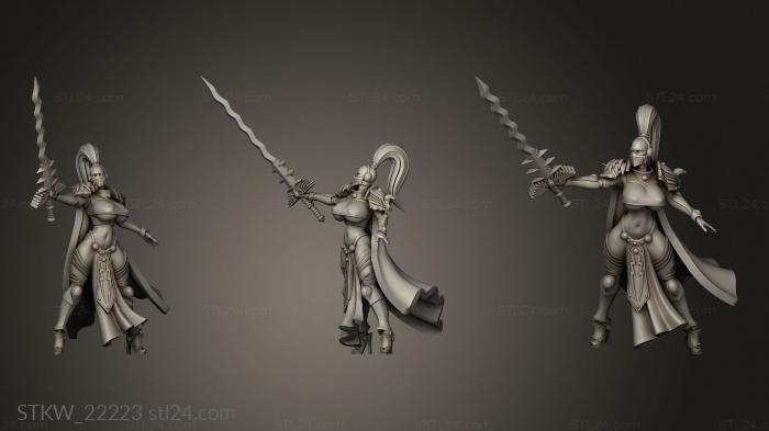 Military figurines (sword cloth, STKW_22223) 3D models for cnc