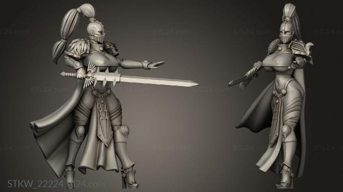 Military figurines (sword cloth, STKW_22224) 3D models for cnc