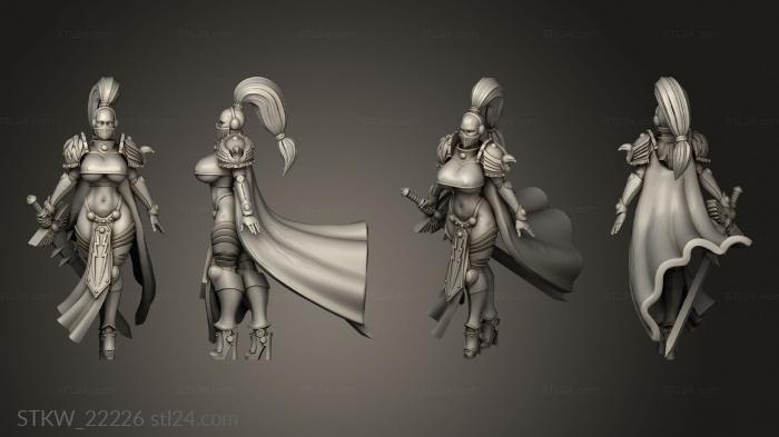 Military figurines (sword cloth, STKW_22226) 3D models for cnc
