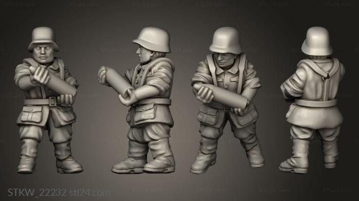 Military figurines (GERMANY GER HOWITZER CREW, STKW_22232) 3D models for cnc