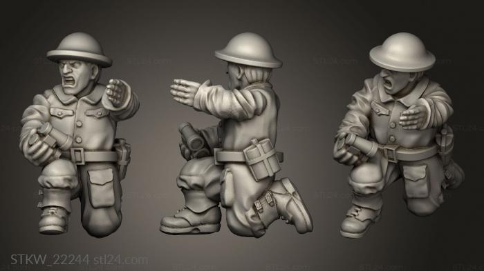 Military figurines (GREAT BRITAIN HOWITZER CREW, STKW_22244) 3D models for cnc