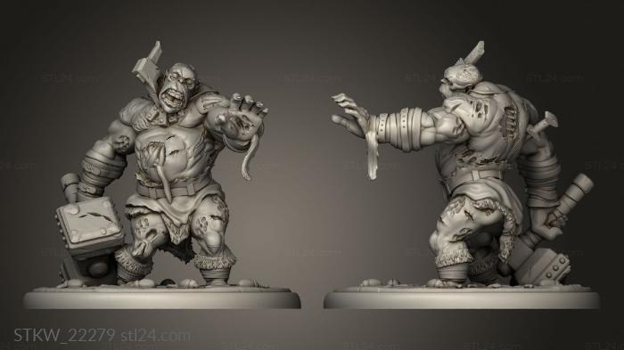 Military figurines (Zombie Ogre Hammer, STKW_22279) 3D models for cnc