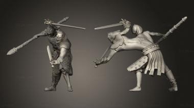 Military figurines Zombie Siamese Attacking 3d model