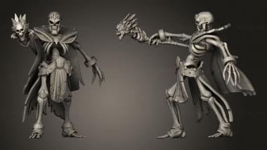 Military figurines Zombie Skeleton Warlock Staff 3d model