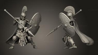 Military figurines Zombie Skeleton Warrior Spear Shield 3d model