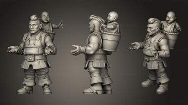 Military figurines townsfolk 3d model