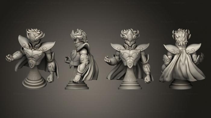Military figurines (Aioria Lion Bust, STKW_2240) 3D models for cnc