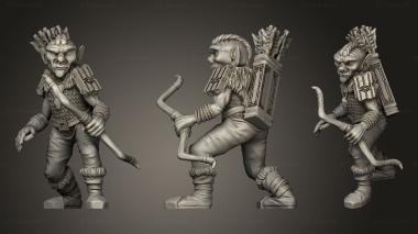 Military figurines Goblin Archers archer 3d model