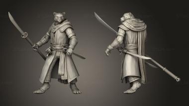 Military figurines Hunt Catfolk Panther Pirate Naginata 3d model
