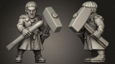 Military figurines trebuchet crew 3d model