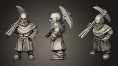 Military figurines trebuchet crew 3d model