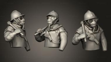 Military figurines Trench Raider 3d model