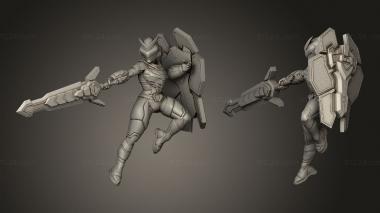 Military figurines Tribes Cyberpunk SENTAI RED 3d model
