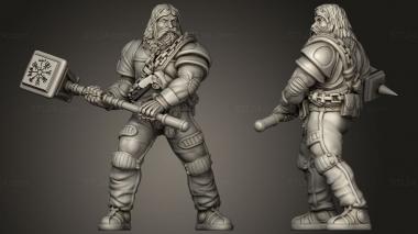 Military figurines Tribes Cyberpunk VIKING GIRL 3d model