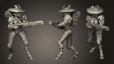 Military figurines Trooper back 3d model