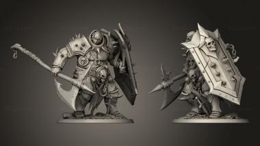 Military figurines Unchained Heavy Soldier Halberd Stand 3d model