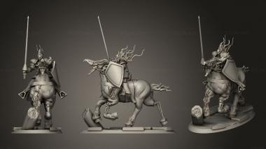 Military figurines Undead Horse Riders Oval 3d model
