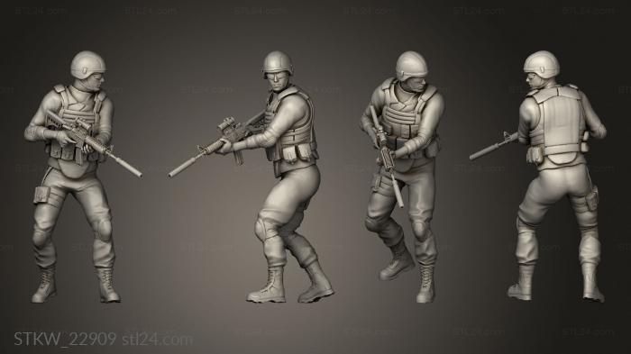 Military figurines (US Marines, STKW_22909) 3D models for cnc
