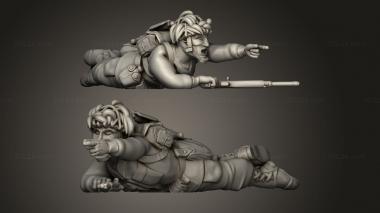Military figurines US Paratrooper Mortar Dog Trainer Mortier leger 3d model