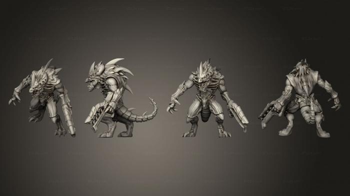 Military figurines (Alien Hive AH Warrior 3 Rifle, STKW_2304) 3D models for cnc