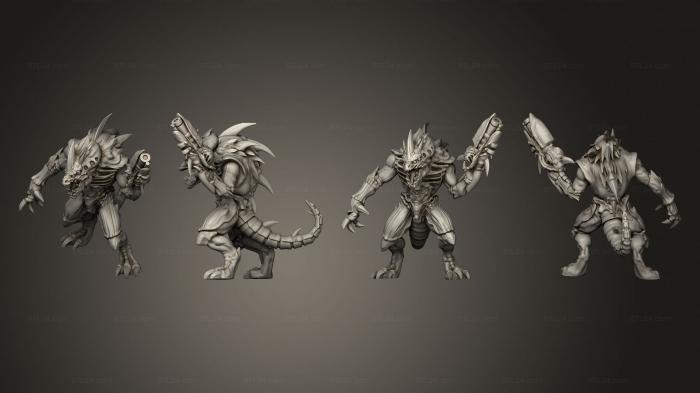 Military figurines (Alien Hive AH Warrior 4 Cannon, STKW_2305) 3D models for cnc