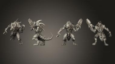 Military figurines Alien Hive AH Warrior 4 Cannon 3d model