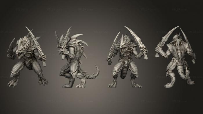 Military figurines (Alien Hive AH Warrior 5 Swords, STKW_2306) 3D models for cnc