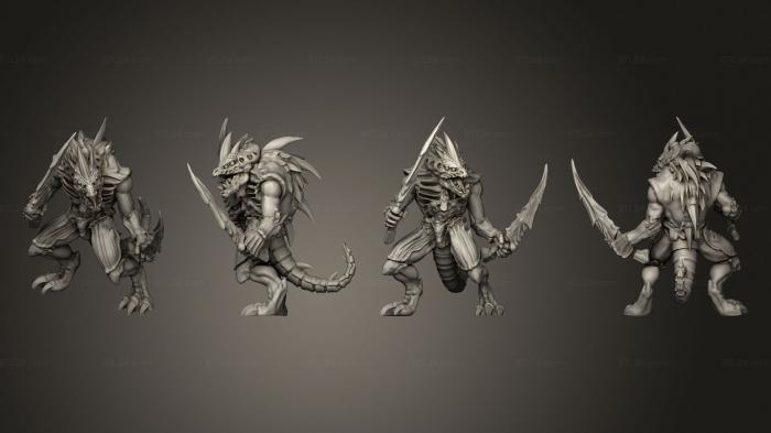 Military figurines (Alien Hive AH Warrior 6 Swords, STKW_2307) 3D models for cnc