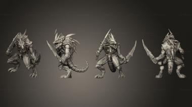 Military figurines Alien Hive AH Warrior 6 Swords 3d model