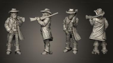 Military figurines Western Theme barber Horned 3d model