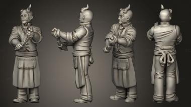 Military figurines Western Theme barber Horned 3d model