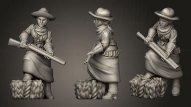 Military figurines Western Theme cowgirl 3d model