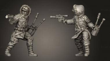Military figurines Winter nerf herder and walking carpet 3d model