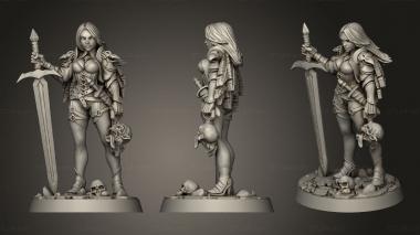 Military figurines Witcher Ziri with base 3d model