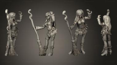 Military figurines Witches Witch with broom 3d model