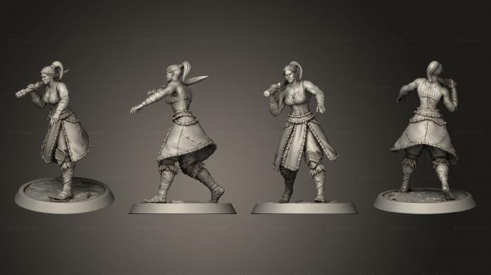 Military figurines (Amazon Heavy Dagger Stance, STKW_2386) 3D models for cnc