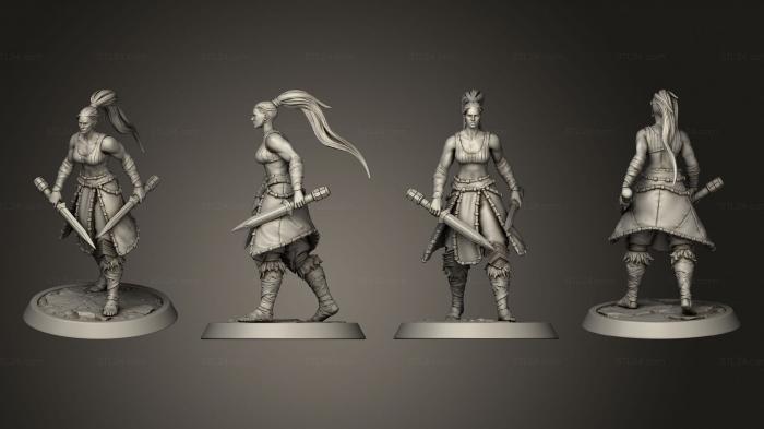 Military figurines (Amazon Heavy Dagger Walk, STKW_2387) 3D models for cnc
