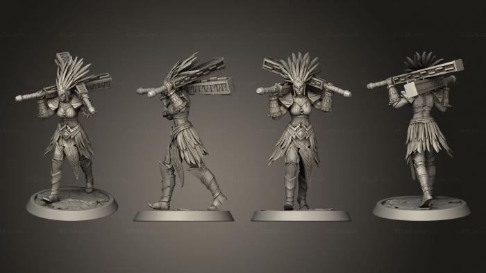 Military figurines (Amazon Heavy Dual Mace, STKW_2390) 3D models for cnc