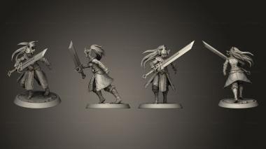 Military figurines Amazon Heavy Greatsword Attack 3d model