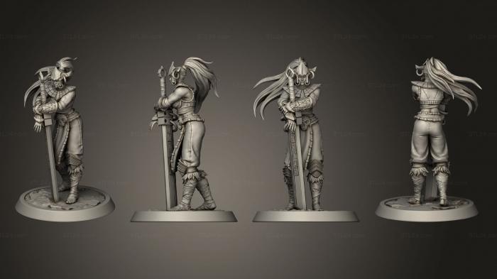 Military figurines (Amazon Heavy Greatsword Stance, STKW_2392) 3D models for cnc