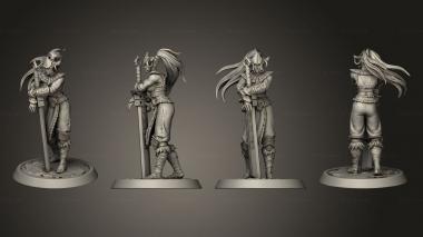 Military figurines Amazon Heavy Greatsword Stance 3d model