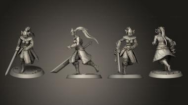 Military figurines Amazon Heavy Greatsword Walk 3d model