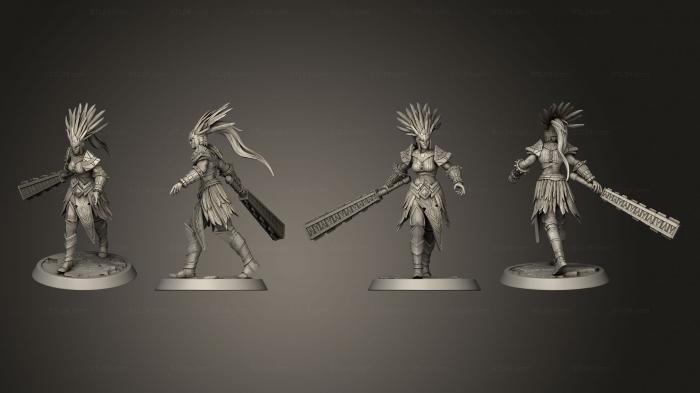 Military figurines (Amazon Heavy Mace Attack, STKW_2394) 3D models for cnc