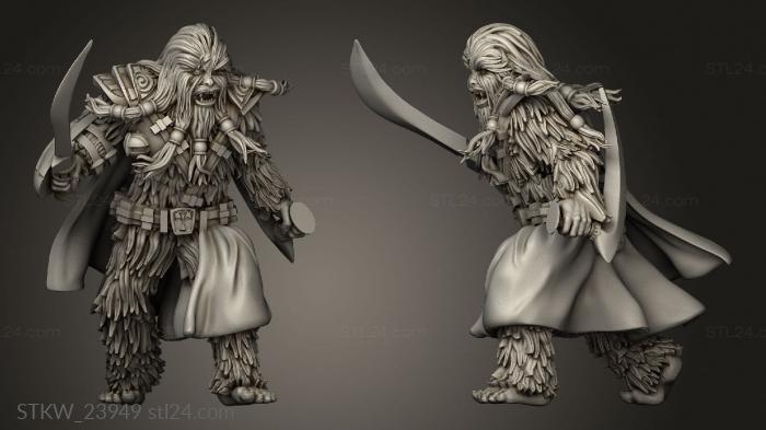 Military figurines (wookie warriors leader, STKW_23949) 3D models for cnc